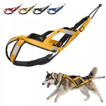 Регулируемая шлейка для собачьих саней, водонепроницаемая, для дрессировки домашних животных, ремень для силы натяжения, зима M чёрный