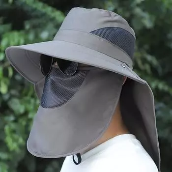 Регулируемая шляпа для рыбалки на открытом воздухе, защита от солнца, дышащий солнцезащитный козырек для альпинизма, мужской кепка для пешего туризма, кемпинга, рыбалки