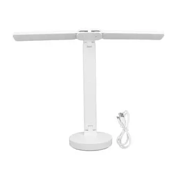 Регулируемая складная настольная лампа LED с функцией зарядки и ухода за глазами, 3 режима освещения, двойной поворотный кронштейн, регулируемая яркость, стол