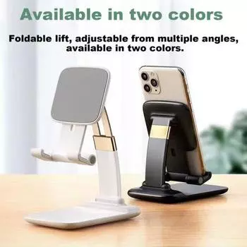 Регулируемая складная подставка для сотового телефона на стол с поворотом на 360 градусов, устойчивая нескользящая основа чёрный