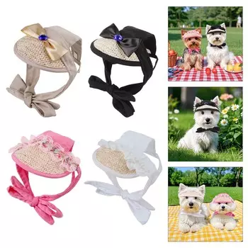 Регулируемая собачья солнцезащитная кепка для щенков, защитная бейсболка от солнца на открытом воздухе с отверстиями для ушей для прогулок с домашними животными, кемпинга M белый