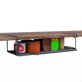 Регулируемая стойка для хранения в шкафу для организации кухни и ванной комнаты чёрный