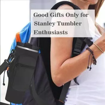 Регулируемая сумка для бутылки с водой с рукавом для чашки и карманами, амортизирующий держатель для стакана на 40 унций серый