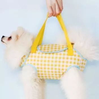 Регулируемая сумка-переноска для домашних животных, буксируемая сумка для переноски кошек, сумка для щенков 3 в 1, сумка для путешествий S-yellow wave