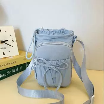 Регулируемая сумка-слинг для бутылки с водой с бантом, сумка-кроссбоди для спортивной бутылки, сумка для бутылки для спортзала, женская