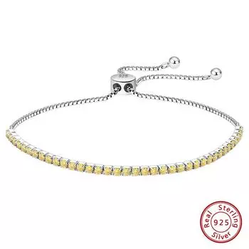 Регулируемая теннисная цепочка из стерлингового серебра S925 с цирконием 925