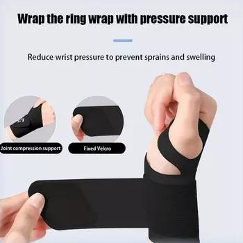 Регулируемая тонкая компрессионная защита на запястье при растяжении связок, бандаж на запястье, безопасная поддержка для упражнений на запястье, сухожильная оболочка, боль для мужчин и женщин чёрный