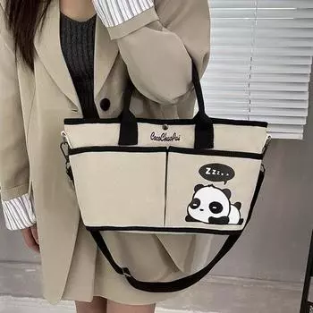 Регулируемая уникальная сумка через плечо в стиле панды для женщин, высококачественная дизайнерская сумка большой вместимости, универсальная сумка через плечо