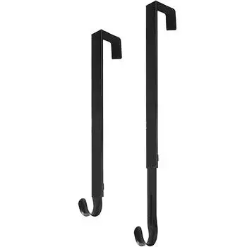 Регулируемая вешалка для венков, не повреждающая венки, висящие на крючках для дверей, железная вешалка для дверей чёрный