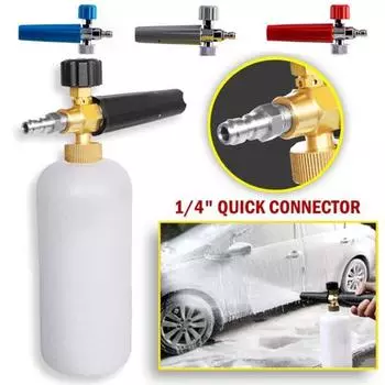 Регулируемая вращающаяся гайка для мойки высокого давления, распылитель пены для снега с бутылкой мыла емкостью 1 л красный