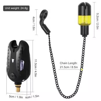 Регулируемая выдвижная подставка для карповой удочки со светодиодными сигнализаторами поклевки разноцветный