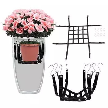 Регулируемая высота подъемного держателя для цветочного горшка вентилируемый дизайн подвесная сетка для высоких цветочных горшков 40*40cm чёрный