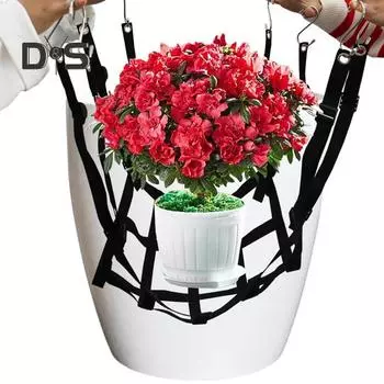 Регулируемая высота подъемного держателя для цветочного горшка вентилируемый дизайн подвесная сетка для высоких цветочных горшков 40*40cm чёрный