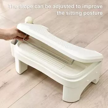 Регулируемая высота туалетного табурета с ящиком для хранения вещей нескользящий табурет для ног для ванной комнаты переносной белый