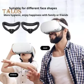 Регулируемая защита для лица VR с мягкой подушкой для лица Дышащая, приятная для кожи Износостойкая светоблокирующая подушка для носа Подушка для Meta Quest 2 чёрный