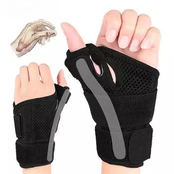 Регулируемая защита для запястья для восстановления движения, двухсторонняя поддержка для большого пальца, стабилизатор для большого пальца, защита для запястья для мужчин и женщин — один размер подходит для большинства