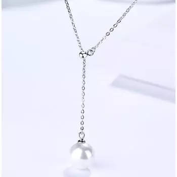 Регулируемая жемчужная ракушка в корейском стиле, жемчужное ожерелье из стерлингового серебра S925, милая и простая цепочка на ключицу с кисточкой 925
