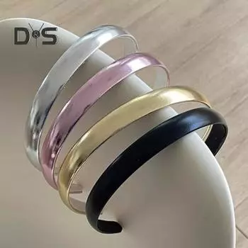 Регулируемая золотая повязка на голову, обруч для волос из искусственной кожи, роскошная отделка, атласный материал, свадебная повязка для волос золотистый