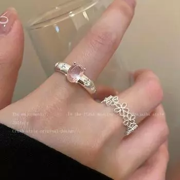 Регулируемое элегантное полое кольцо-цветок – универсальный аксессуар для указательного пальца, вдохновленный интернет-знаменитостями Model A серебряный