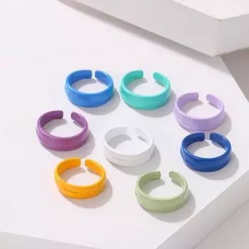 Регулируемое кольцо цвета макарон в стиле ретро, простое модное кольцо, темпераментное женское кольцо в стиле панк, трендовые ювелирные изделия