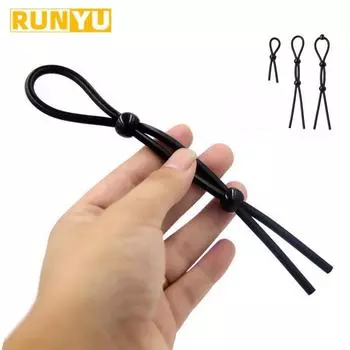 Регулируемое кольцо для пениса, веревка для взрослых и мужчин, силиконовое кольцо для задержки эякуляции, кольцо для мошонки, мужское прочное кольцо для пениса, секс-игрушки S