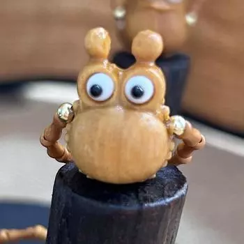 Регулируемое кольцо из сандалового дерева, милые деревянные кольца с бусинами, модное забавное кольцо для девочек Style D