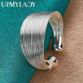 Регулируемое кольцо из стерлингового серебра 925 пробы с несколькими катушками для женщин и мужчин, модные очаровательные ювелирные изделия Resizable