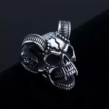 Регулируемое кольцо Мужское кольцо Ретро кольцо с головой овцы Женское кольцо серебряный