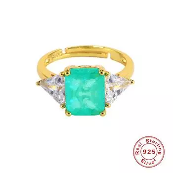 Регулируемое кольцо с бриллиантом Canner, стерлинговое серебро 925 пробы, кольца с турмалином Параиба, женские вечерние кольца, высокое ювелирное искусство золотой