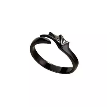 Регулируемое кольцо с перьями, подарок для вечеринки, мужское крыло, металлическое открытое кольцо на палец, модная бижутерия, кольцо для пары 1PC black ring