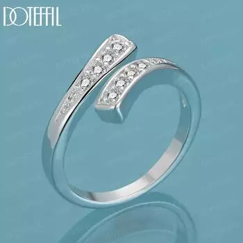 Регулируемое кольцо с подвеской из стерлингового серебра 925 пробы и цирконием AAA 5#-10#