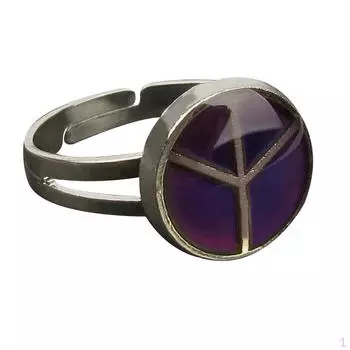 Регулируемое кольцо с символом мира, цветовая температура, изменение настроения, кольцо Figer США 8 7/8