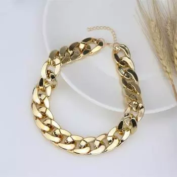 Регулируемое колье в стиле хип-хоп, преувеличенная толстая цепочка, женское ожерелье, ювелирные изделия чёрный