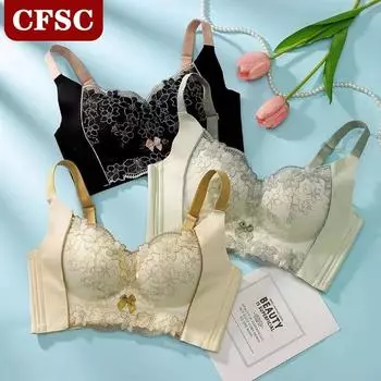 Регулируемое кружевное нижнее белье без стального кольца, сексуальный дышащий бюстгальтер с байпасом 32/70AB