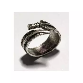 Регулируемое мужское кольцо с фигуркой из листьев и перьев