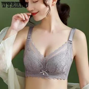 Регулируемое нижнее белье для женщин, антипровисающий бюстгальтер без стальных колец, собранный на бюстгальтер, удобная коллекция аксессуаров, дышащий кружевной бюстгальтер 32/70A красный