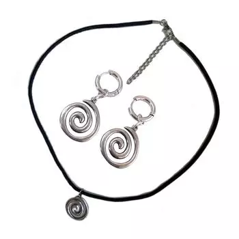 Регулируемое ожерелье из шнура. Элегантное ожерелье с подвеской. Модные серьги с подвеской. Удобное ожерелье из веревки на все случаи жизни.