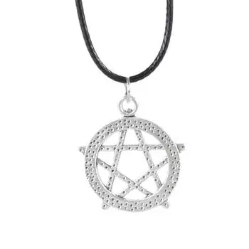 Регулируемое ожерелье Стильное шейное украшение Ожерелье с подвеской в виде звезды Текстурная цепочка на шею со звездой из сплава Подходит для любого случая серебряный