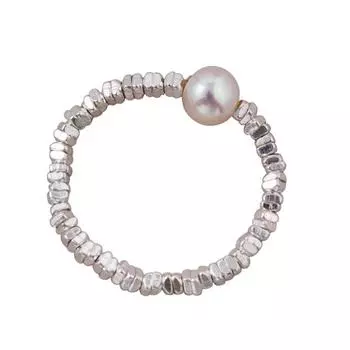 Регулируемое простое кольцо на палец, модное кольцо с имитацией жемчуга, повседневное кольцо из сломанного серебра для женщин Style 2