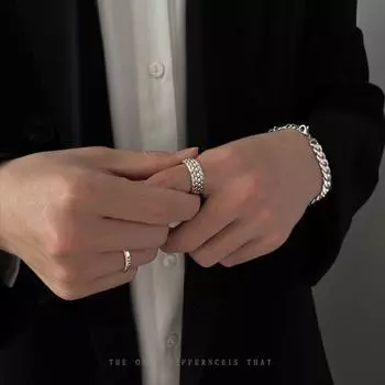 Регулируемое шикарное простое уникальное серебристое ретро-кольцо с драконьей чешуей, цинковый сплав, открывающееся кольцо, мужские ювелирные изделия C