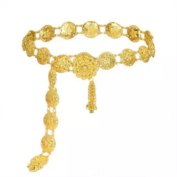 Регулируемое украшение на талию «Танец цветов» для пляжа, женский полый пояс-цепочка с цветами для танца живота и летних украшений золотой