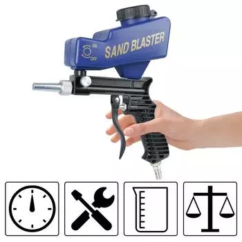 Регулируемое устройство для удаления ржавчины Пескоструйный пистолет Портативный пескоструйный аппарат Мини-машина для распыления краски Гравитационный небольшой ручной пневматический набор пистолетов для струйной обработки красный