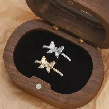 Регулируемое женское кольцо-бабочка, модное, индивидуальное, простое, чистое, стильное, для девушек, для летнего, пляжного, отпуска, ювелирное кольцо на палец, ювелирное украшение для свадебной вечеринки