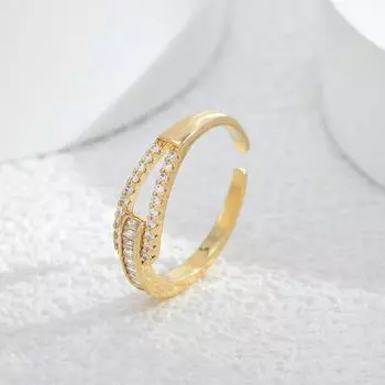Регулируемое женское кольцо, легкое, роскошное, полностью циркониевое, двухслойное, стиль Ins, премиальное чувство нишевого дизайна, изысканные украшения для свадебной вечеринки