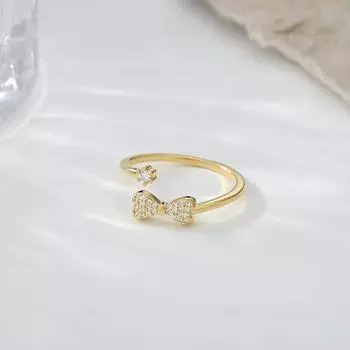 Регулируемое женское кольцо, нишевый дизайн, кольцо с бантом, модное, индивидуальное, простое, чистое, летнее, пляжное, отпускное, кольцо на палец, свадебное, вечернее, ювелирное изделие