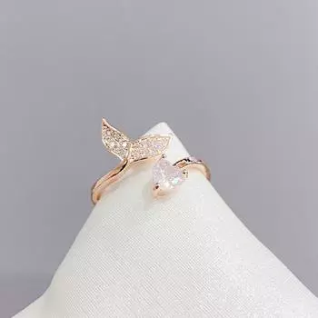 Регулируемое женское кольцо «рыбий хвост» модное индивидуальное простое чистое стильное женское летнее пляжное ювелирное украшение для отдыха на пляже кольцо на палец ювелирные изделия для свадебной вечеринки 1 pc