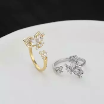 Регулируемое женское кольцо с бабочками, модное, индивидуальное, простое, чистое, стильное, для девушек, для летнего, пляжного, отпуска, ювелирное кольцо на палец, ювелирное украшение для свадебной вечеринки