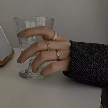 Регулируемое женское кольцо с овощным кольцом, квадратным указательным пальцем, модное, индивидуальное, простое, чистое, стильное, для девушек, летнее, пляжное, отпускное, ювелирное кольцо на палец 3 pc