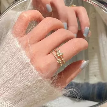 Регулируемое женское кольцо стрекозы мода личность простой чистый стиль девушки летний пляж отпуск ювелирные изделия палец кольцо свадебная вечеринка ювелирные изделия