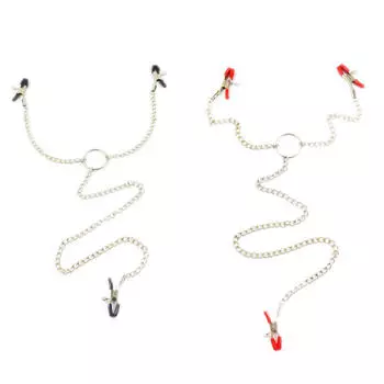 Регулируемые 3 зажима для соска груди, зажим с цепочкой, зажим для связывания, металлическая секс-игрушка